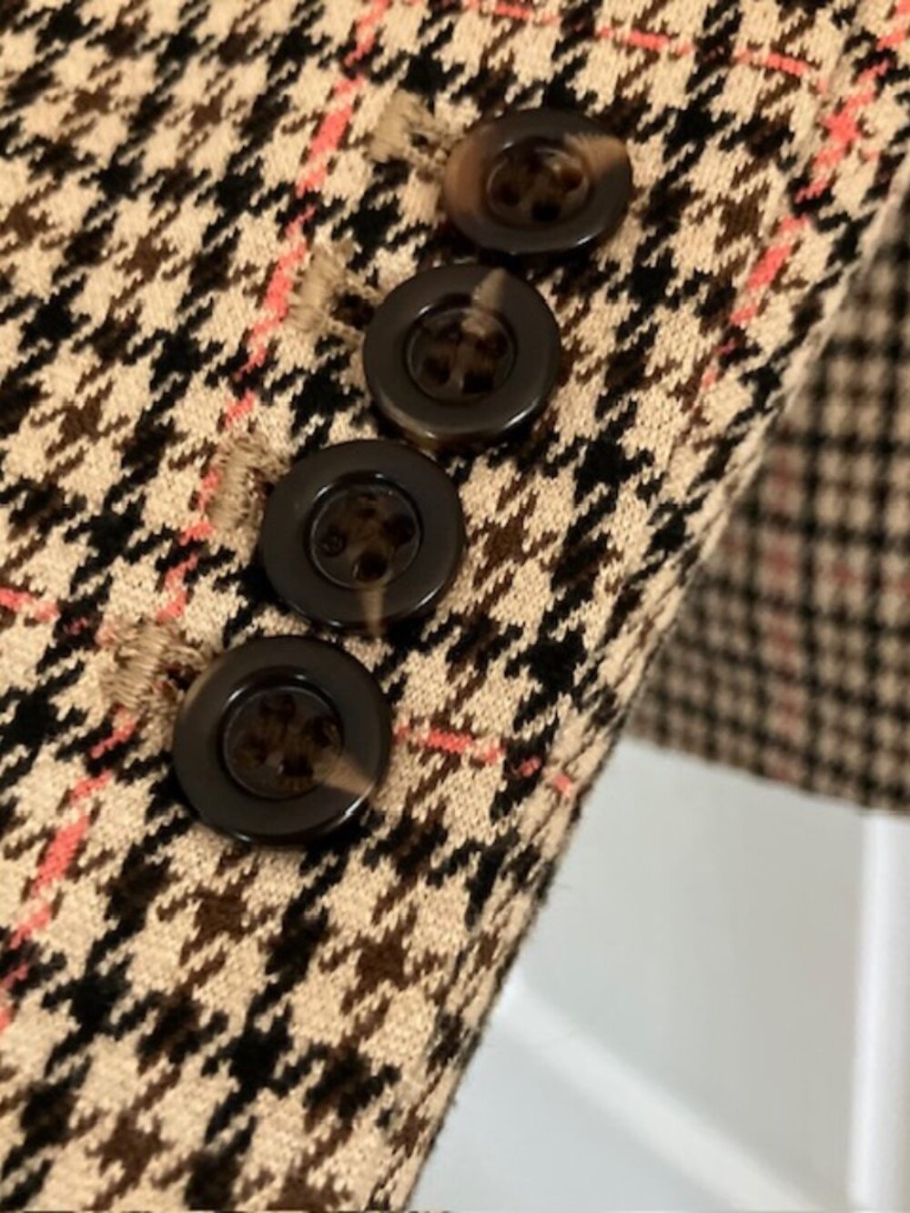 Ann Taylor brown black cream plaid blazer size 6p equestrian fall office - Picture 5 of 6